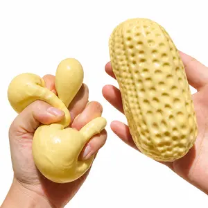 Peanut Shaped Fidget Toy, Petrolatum Filled Non-Rebound Squeeze Toy,Soft Collapse Sensory Decompression Toy for Adults Stress & Anxiety Relief
