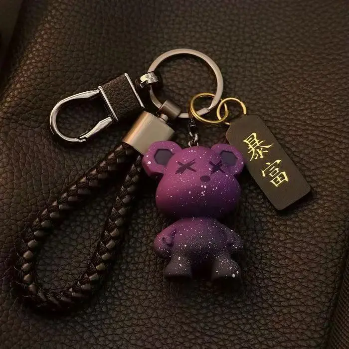 Purple Starry Sky Bear+Bread Buckle+Inst