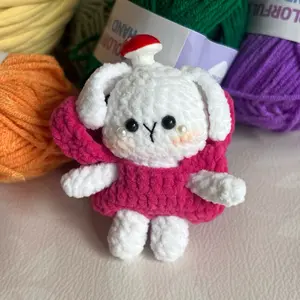 Shopping Bag little rabbit Pink- Handcrafted Crochet Cute Amigurumi