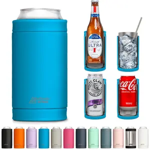 DUALIE 3 in 1 Insulated Can Cooler - Universal Size for 12 oz Cans, Slim Cans, and Bottles - Glacier DUALIE 3 in 1 Insulated Can Cooler - Universal Size for 12 oz Cans, Slim Cans, and Bottles - Glacier