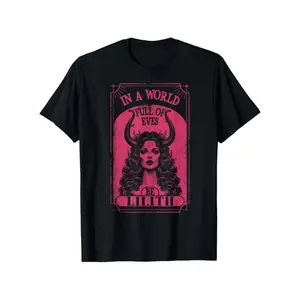 Lilith Cotton T-shirt Featuring Demon Queen Pagan Goth Goddess and Female Design