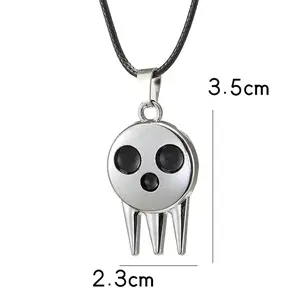 New Anime Cool Soul Eater Death Pendant Necklace the Kid Metal Skeleton Accessories Cosplay Costumes Toys Gifts Prop