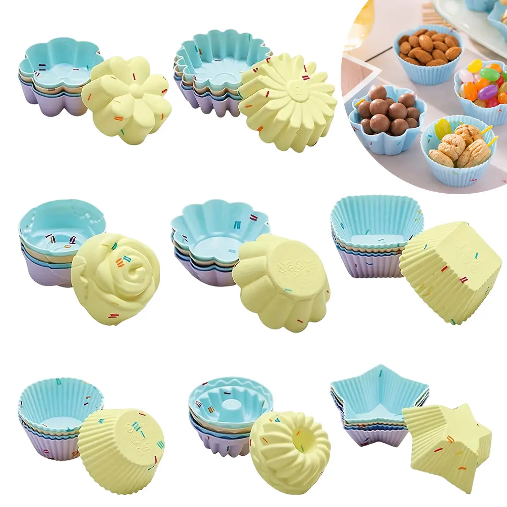 40 piece mini silicone baking mold set, high temperature resistant, reusable and easy to demold, suitable for making Muffin cake, pudding, jelly, chocolate, suitable for home baking, desserts, holiday parties