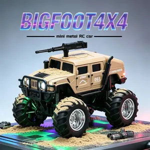 All Terrain 1:64 RC Offroad Monster Truck 4 Wheel Independent Shock Absorption Heavy Duty Rubber Grip Tires Wheelie Stunt RC Car Toy