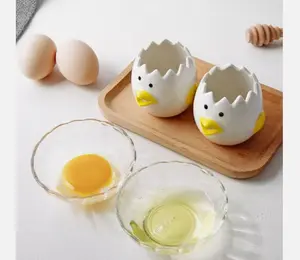 Egg Yolk White Separator Cartoon Chicken Ceramic Egg Yolk White Divider Kitchen