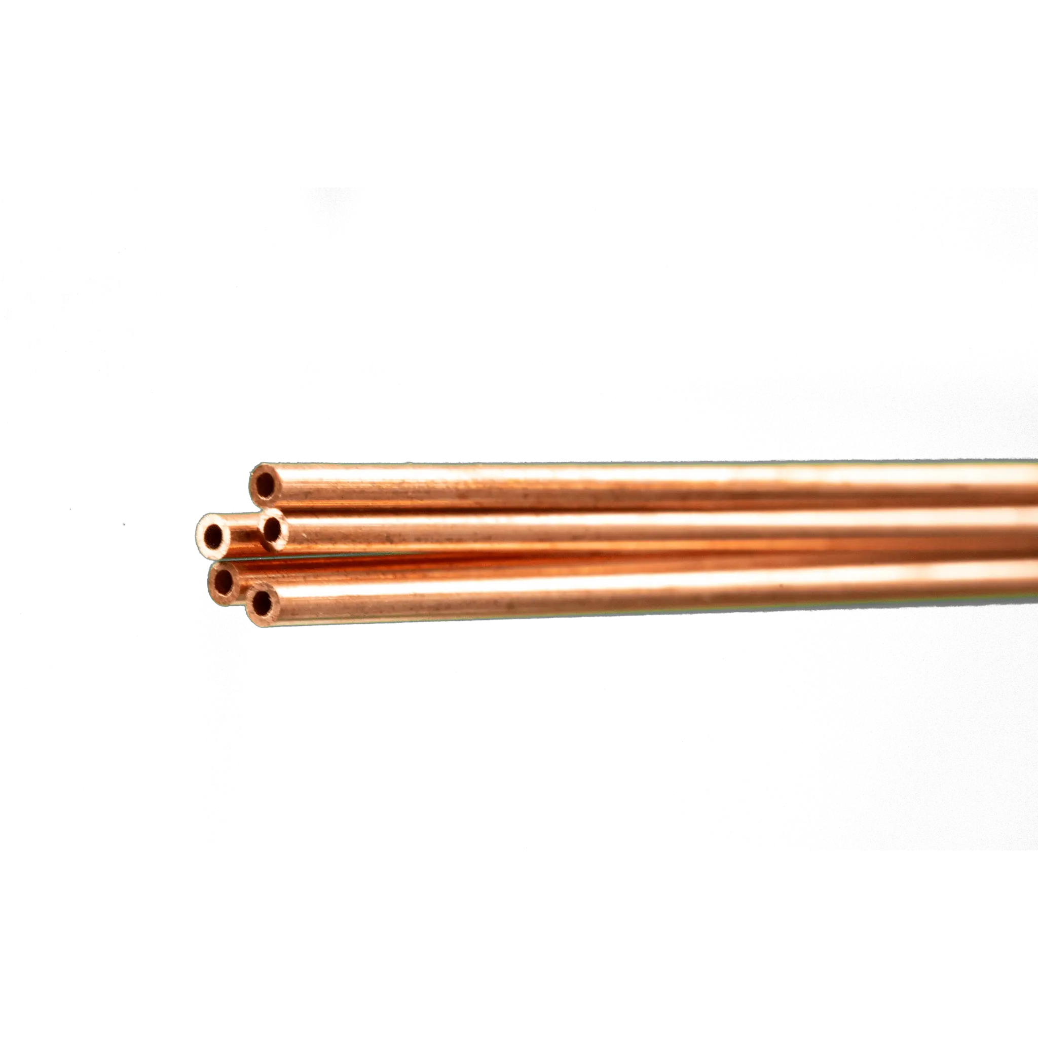 Round Copper Tube: 2mm OD x 0.36mm Wall x 1 Meter Long (5 Pieces)