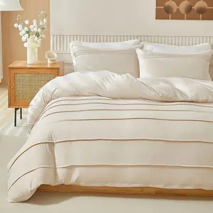 Solid Color Duvet Cover Set, 3 Counts/set Including 1 Duvet Cover & 2 Pillowcase without Filler, Soft Comfortable Bedding Set for Home, Room Accessories, Bedroom Accessories, Bedding Sets, Home Bedding