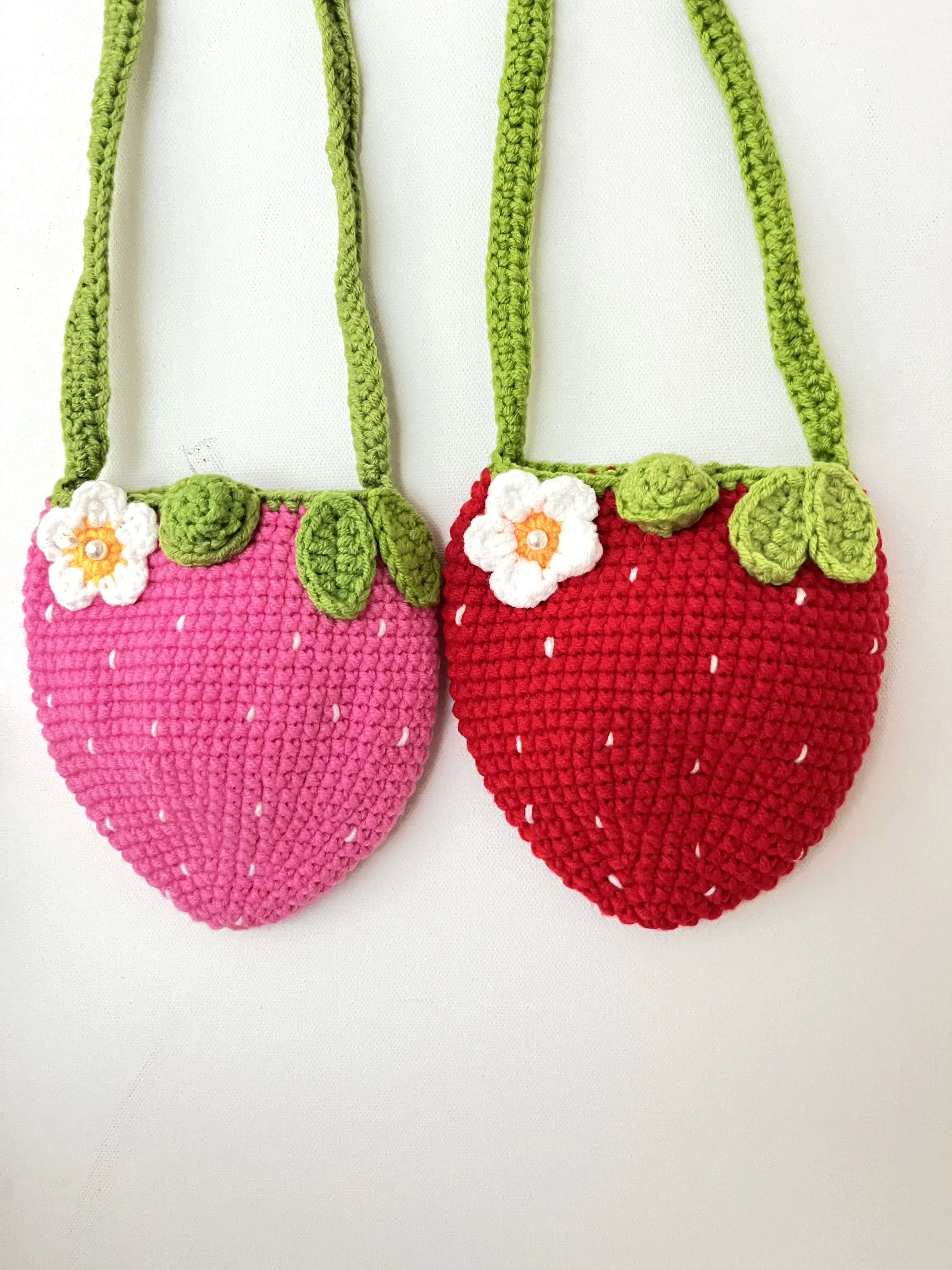 strawberry bag, handmade bag, crochet bag