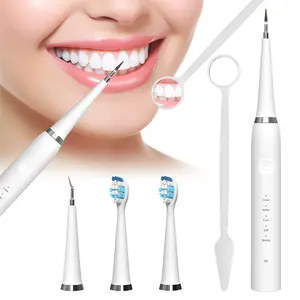2 In 1 Plaque/Tartar Remover for Teeth & Eleatric Toothbrush, Oral Care Teeth Cleaning Kit Dental Calculus Remover with 5 Adjustable Modes, USB Rechargeable Portable Personal Dental Care Kit