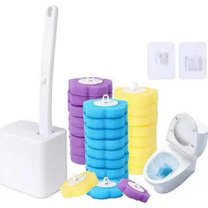 Disposable Toilet Brush, Toilet Bowl Cleaning System,Powerful Cleaning, Disposable Toilet Cleaner,with 24 Toilet Wand Refills, for Toilet Bowl Cleaners,Bathroom Cleaning
