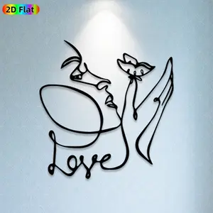 1pc Love-Themed Metal Wall Art, Thematic Home Decor, Romantic Love Statue Mural, Ideal Gift for Valentine's Day, Wedding Anniversary, Rust-Resistant Metal Wall Decor Wall Sculptures, Perfect for Bedroom Wall & Garden Fence, Home Decor