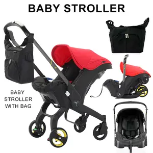 Baby Stroller with Free Bag ,Newborn Stroller,Foldable Stroller Legs,Equipped with Chest Clip,One-Click Contraction Function,Alloy Metal Material,4-wheel Travel Toddler Stroller