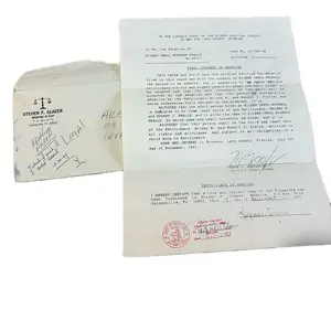 Adoption Paperwork of Aileen Wuornos Notorized