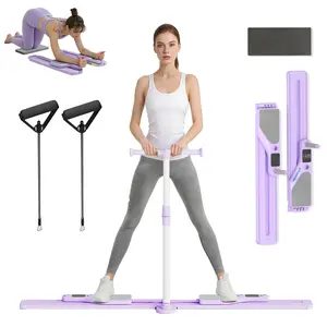 Foldable Adjustable Resistance Ski Trainer | With Digital Display & Resistance Bands | Compact Lower Body Fitness Equipment for Home Workouts
