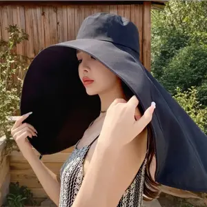 Sun Protection Hat UV Neck Protection Beach Cap for Enhanced Sun Defense and Neck Coverage Ideal for Summer Beach Days