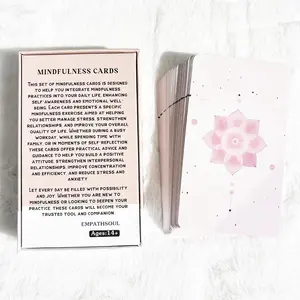 Mindfulness Card Game for Gifts, 1 Box English Card Game Props for Adults, Meditation Cards for Self Care & Relaxation