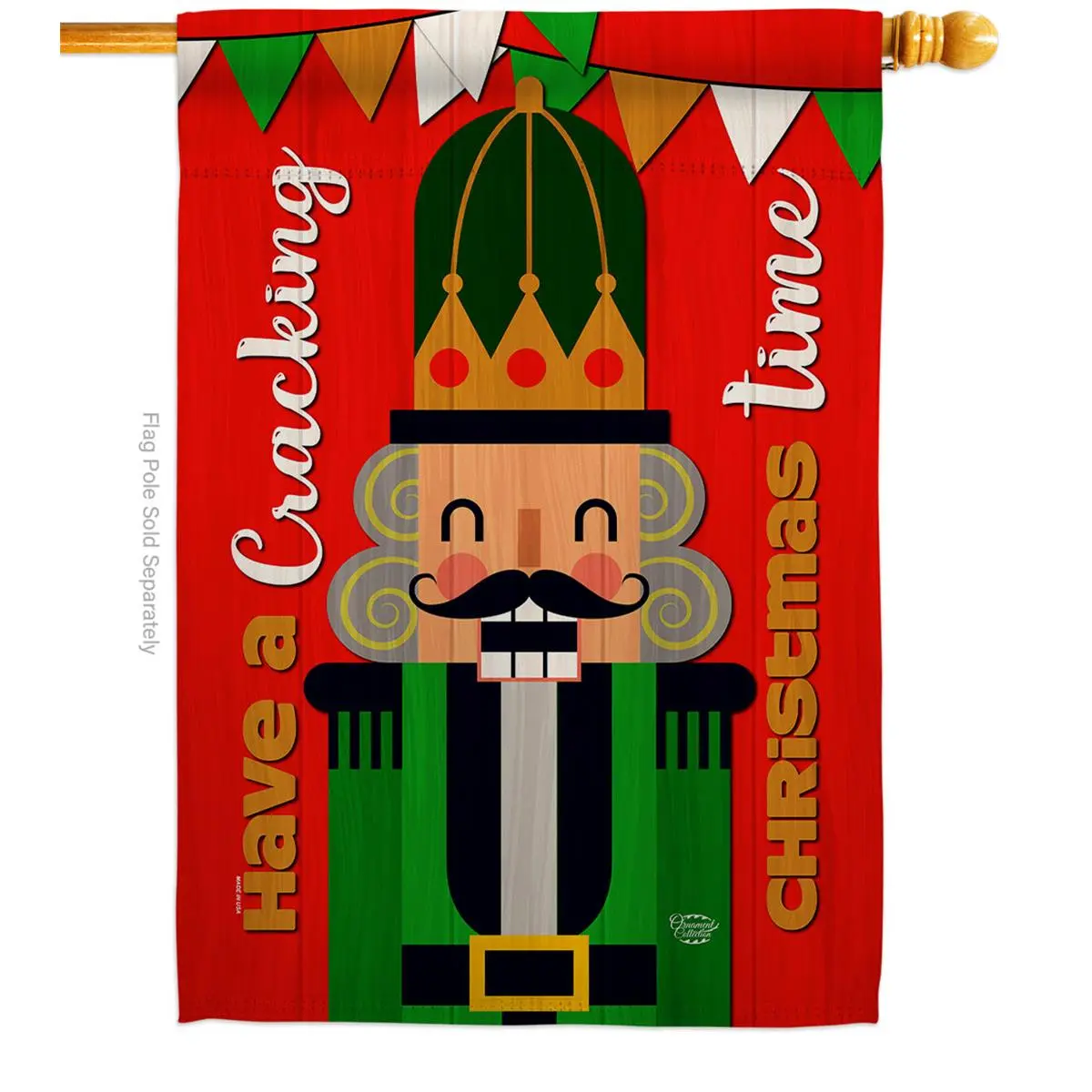 28 x 40 in. Cracking Christmas House Flag with Winter Double-Sided Decorative Vertical Flags Decoration Banner Garden Yard Gift