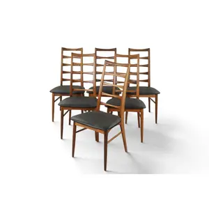 SET OF SIX NIELS KOEFOED "LIS" LADDERBACK DINING CHAIRS IN ROSEWOOD