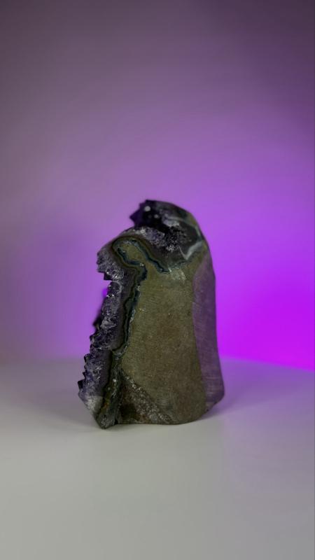 Natural 1kg+ Brazilian Amethyst Geode Cluster - Self-Standing Deep Purple Quartz Specimen (5") crystals for sale Natural 1kg+ Brazilian Amethyst Geode Cluster - Self-Standing Deep Purple Quartz Specimen (5") crystals for sale