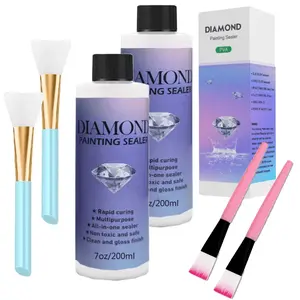 JANCHUN 14oz Diamond Painting Sealer Kit with Brush, High Gloss Permanent Hold to Lock in Sparkle, Essential DIY Accessory for Adults, Perfect Holiday Gift
