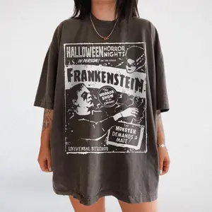 Frankenstein Shirt UNISEX Comfort Colors® Vintage Halloween Film Shirt Oversized T Shirt Classic Horror Movie Shirt Grunge