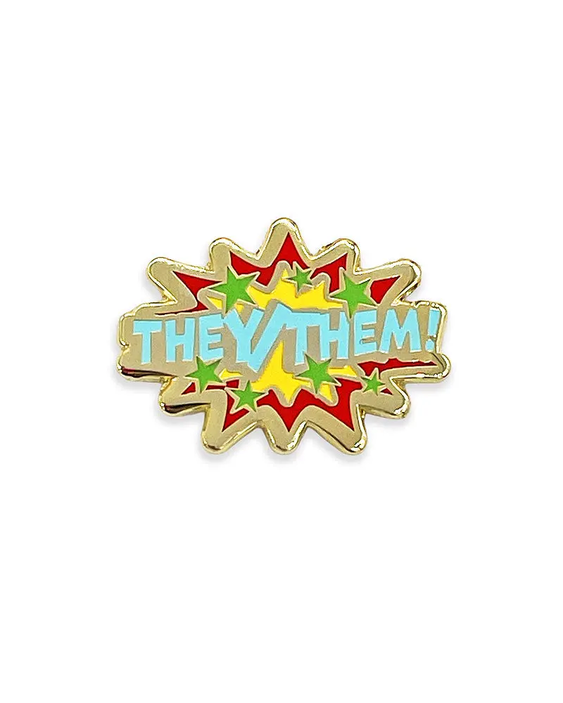 They / Them Comic Book Pronoun Pin