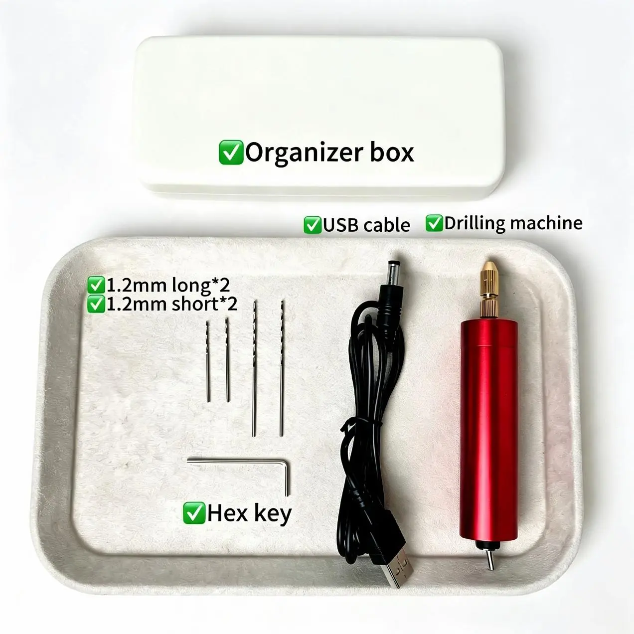 Electric Resin Drill Set for DIY Beaded Pens Keychains Jewelry Making Sculpting Woodworking