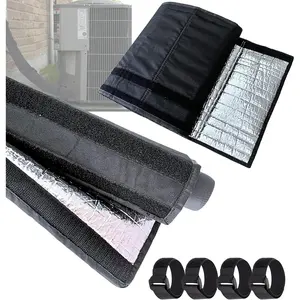 4 Layers HVAC AC Copper Pipe Insulation Cover, 72"x11.8" Oxford AC Pipe Covers, for Outdoor AC Lines, Electrical Cables, Wires, Prevents Freezing, Waterproof ,UV Resistant (Black)
