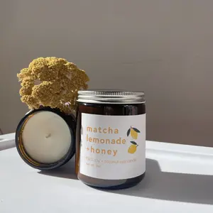 Matcha Lemonade + Honey Candle - Notes of Lemon, Green Tea, and Honey - Natural Soy and Coconut Wax Candle