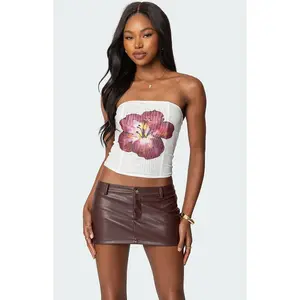 Edikted Women's Wild Blossom Lace Up Mesh Corset