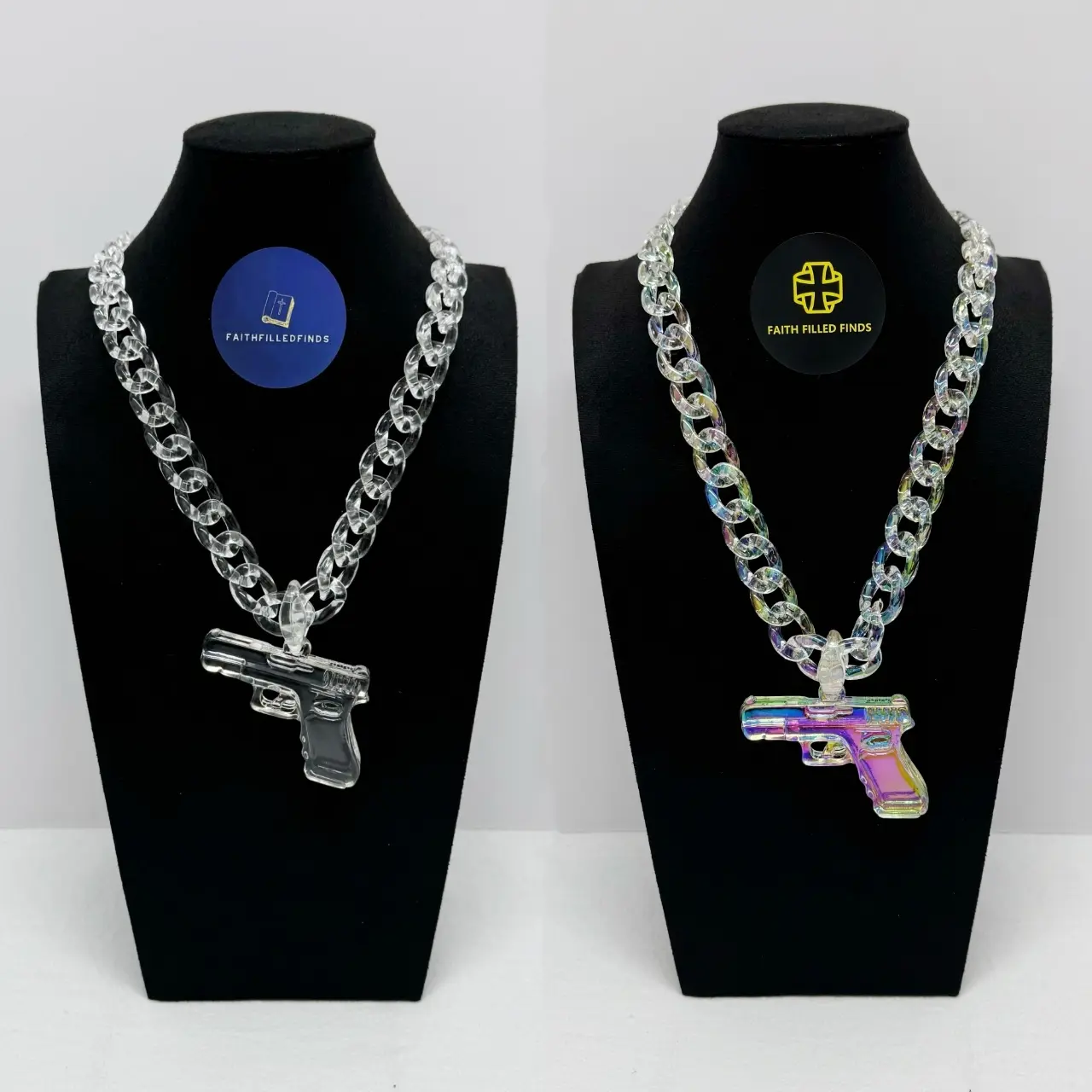 FaithFilledFinds 2pcs Matching Pendant Chain Necklace for Men, Women, Boys, Girls, Trendy Daily Wear Necklace for Streetwear, Birthday Gifts, Party Accessories
