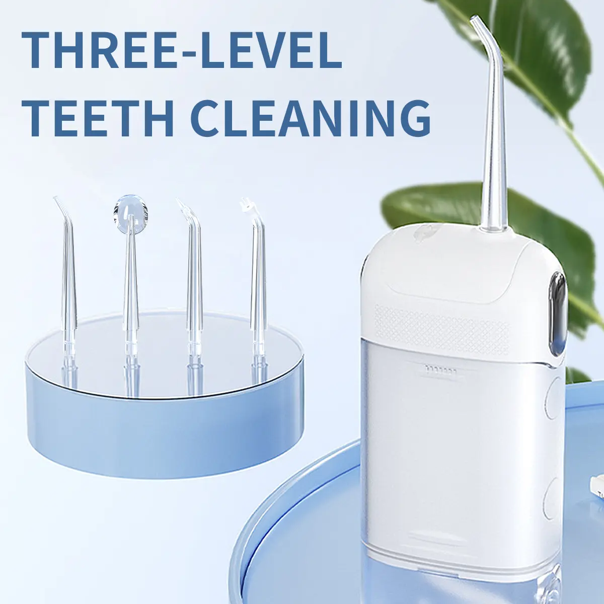 Cordless Portable Water Flosser, USB Rechargeable Electric Oral Irrigator with 3 Pressure Modes, 200ml Water Tank, 360° Rotating Nozzle, Compact White Teeth Cleaner for Travel & Daily Use