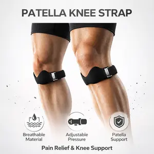 FallFreshness Silicone Patella Knee Strap for Knee Pain Relief Adjustable Brace for Women & Men Ideal for Running Basketball Volleyball Squats Tendonitis and Jumper’s Knee Support