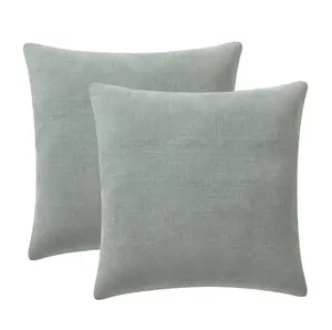 Solid Chenille Decorative Pillow Set, Green, 18" x 18", 2 Pieces