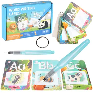 Hatwoo Alphabet Watercoloring Cards Set Colorful Learning Kit with Letters A-Z & Pen for Kids Interactive Educational Fun Christmas Halloween Gift fine motor activity