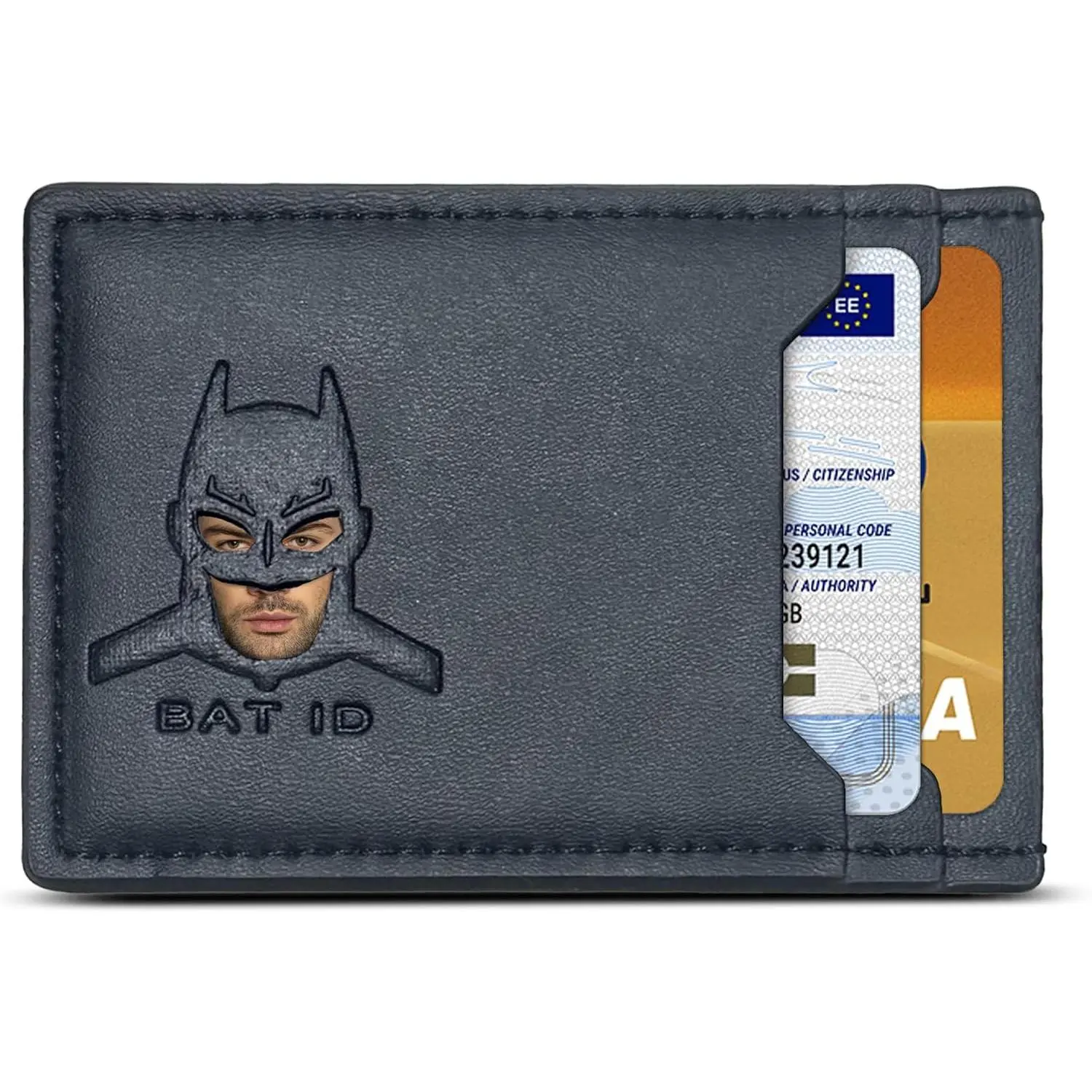 Bat Wallet-Personalized wallet Man Woman, Superhero Mask Slim (Card Holder),Bat ID Heroic wallet-Unique Valentine’s day Gift Birthday, Anniversary,Husband, Boyfriend,Father's day (New Version/Style)