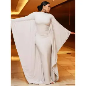 Women's Elegant Asymmetrical Hem & Puff Sleeve Maxi Dress - Floor-Length Formal party dress Dark Brown/Black/Gray/Navy/, Machine Washable for Evening Events, Prom, Casual Attire - Spring/Summer/Party Outfits, Elegant Dress for Women, Weddin Crewneck Women