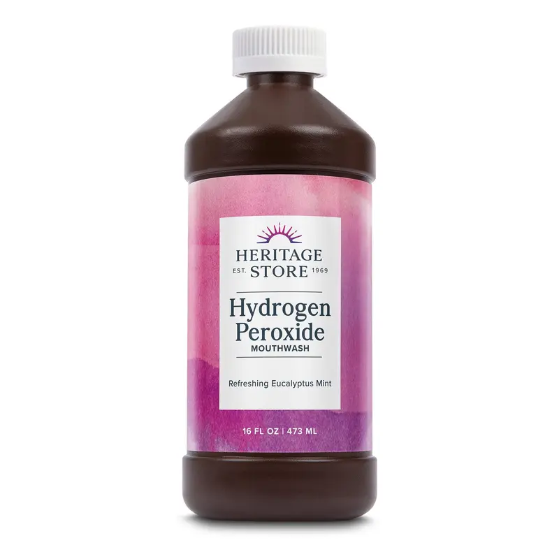 HPM Original Minty Hydrogen Peroxide Bad Breath Mouthwash - Daily Oral Rinse, Oral Care Liquid Cleanser with Anti-Plaque, Menthol, Odor Control, Invigorating Benefits