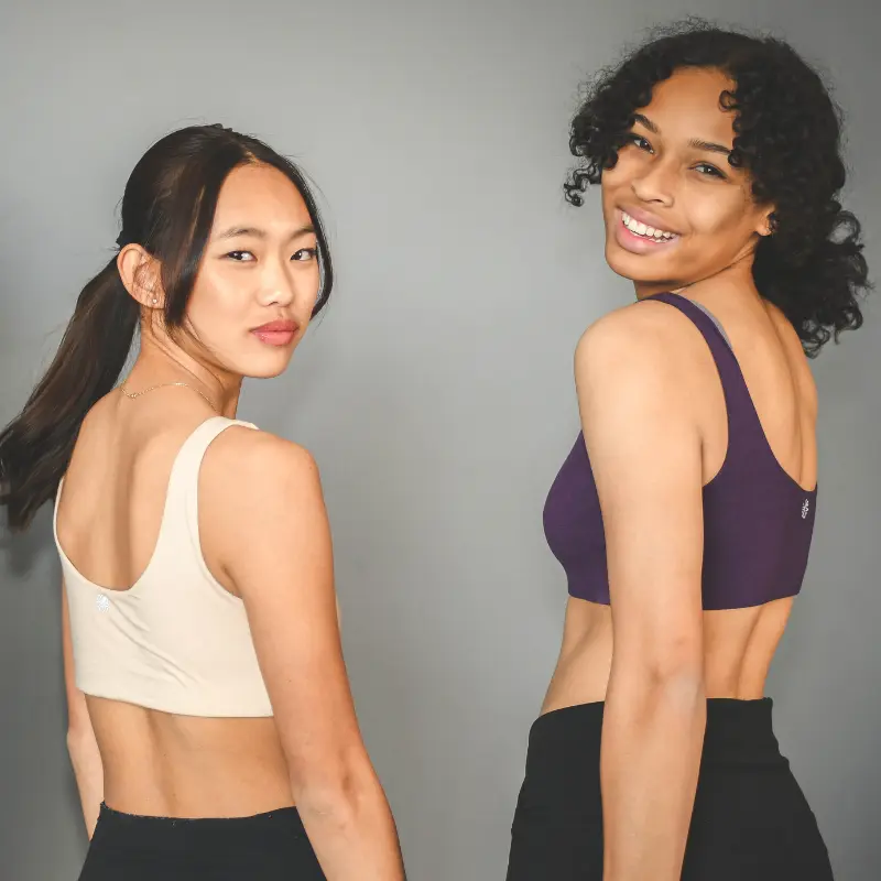 BLEUET Aster Organic Tank Bra Ultra Soft Dual Layer Reversible Everyday Cotton for Women Teens & Tweens with Support for AA C Cups Tag Free Minimalist Basic