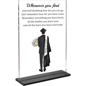 Inspirational Class of 2026 Graduation Gifts for Him,University College High School Graduates Desk Sign Decorations Gift,Senior 2026 Graduation Gifts for Boys Son Men(5.8 * 8.3 inch)