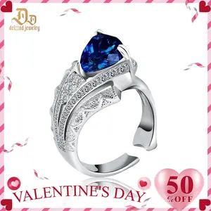 Delzzad 4ct Trillion Ring Synthetic Moissanite Band In 925 Sterling Silver Christmas Gift