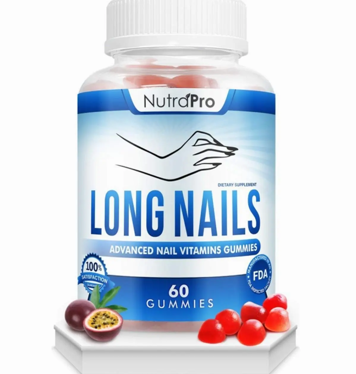 NutraPro Nail Growth Vitamins for Stronger Nail - No More Chipped Nails.Nail Strengthener and Growth Supplement Gummies – Grow Strong Long Nails with Biotin and Collagen Gummies.