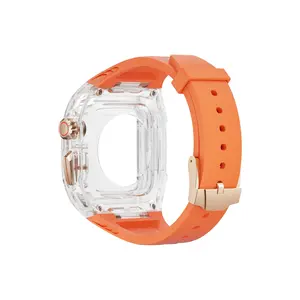 Transparent Case Tpu Band for Apple Watch Ultra 2 3 49mm, Modification Kit Strap for Series 9 8 7 6 5 4 Se3 45mm 44mm