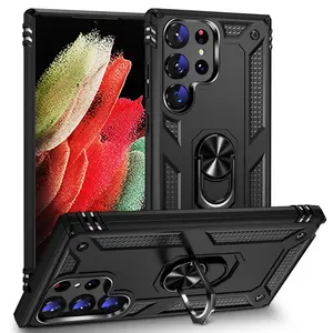 Shockproof Bumpers Armor Case for Samsung Galaxy S22 S23 Ultra S21 5G S20 FE S8 S9 S10 Plus Note 20 8 9 10 Lite Metal Ring Cover