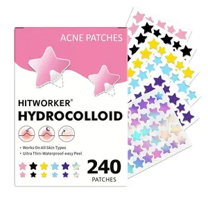 Hydrocolloid Acne Patches, 240pcs/box Star Shaped Acne Cover Patches, Facial and Skin Care Tool Stickers for Women & Men, Acne Spot Treatment