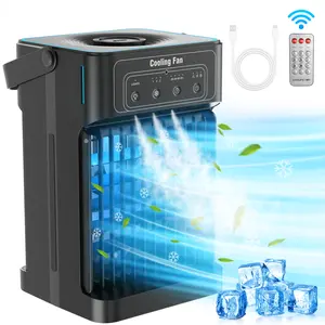 Portable Air Conditioners, 4-in-1 Evaporative Air Cooler with Remote Control, Cooling Fan with 3 Modes, 3 Speeds & 7 LED Lights, 2-8H Timer, 1200ML Personal Mini AC Unit for