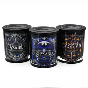 Bat Boys Bundle - Rhysand, Cassian, Azriel - 3x 8oz Scented ACOTAR-inspired Candles - Natural Coconut Wax - 35h Burn Time Each - Bookish Decor Aroma