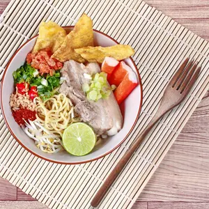 10pcs Premium Japanese Wooden Utensil Set - Handcrafted Natural Hardwood Spoons and Forks, Reusable Flatware for Eating, Cooking & Stirring - High-Quality Kitchen Essentials Plates Cutlery Tableware