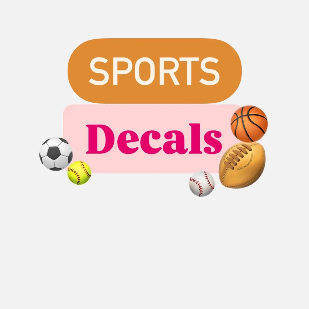Sports Decal for Tumbler Personalization - Football, Soccer, Baseball, Softball, Basketball