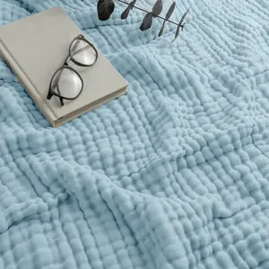 Adult Muslin Blanket in Sky Blue